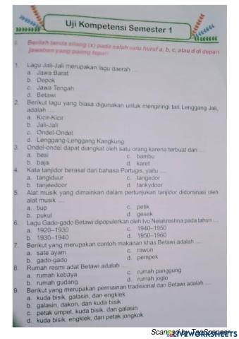 Uji Kompetensi PLBJ Semester 1