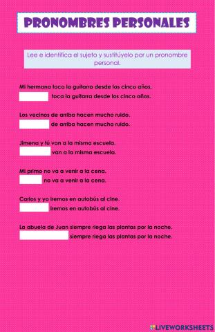 PRONOMBRES PERSONALES