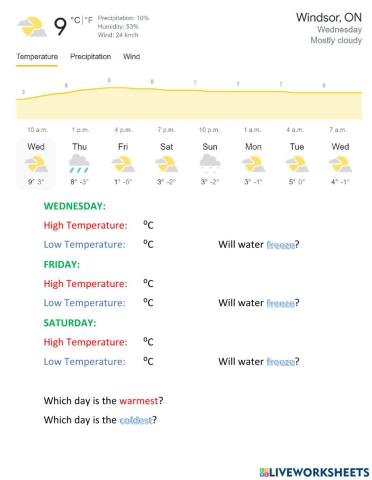 Reading Weekly Weather