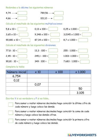 Numeros decimales ii