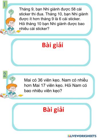 Ôn tập bài toán có lời văn