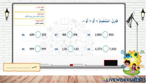 مقارنة الاعداد-دبلوم الصغار