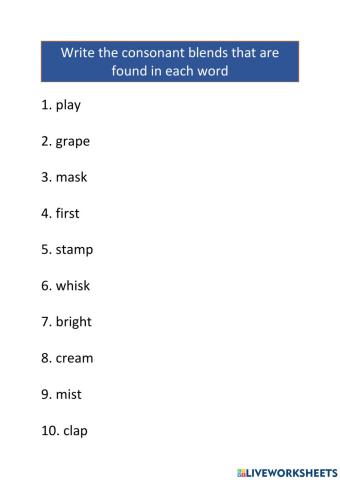 Consonant blends