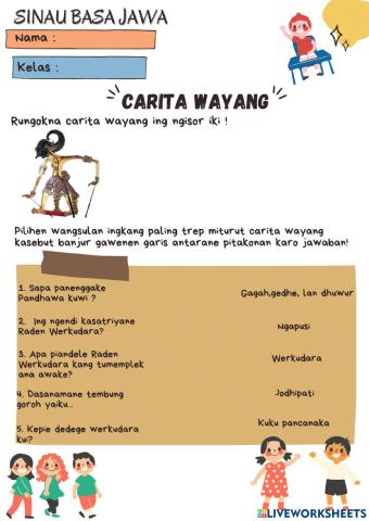 Soal Bahasa Jawa (Add Mp3 files) - Carita Wayang-