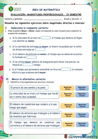 Magnitudes proporcionales