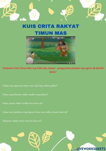 Kuis Crita Rakyat