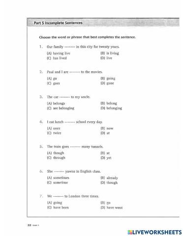 Unit 1: present tense