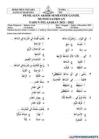 BAHASA ARAB pas 6.1