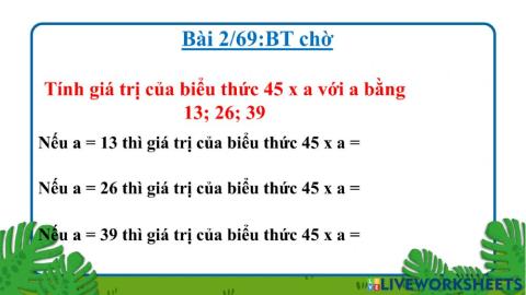 Nhân với số có hai chữ số (BT chờ)