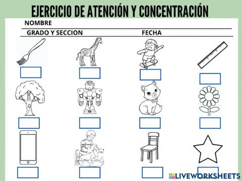 Ejercicio de atencion y concentracion