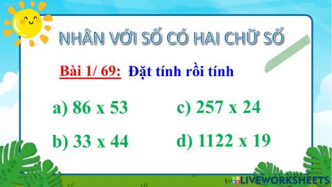 Nhân với số có hai chữ số