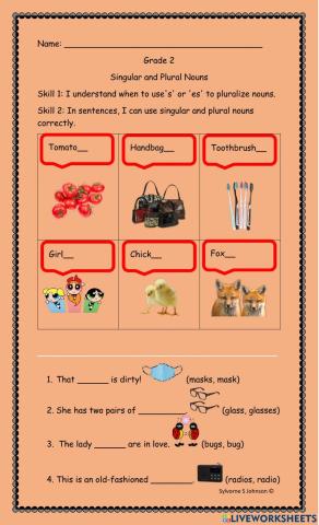 Singular and Plural nouns