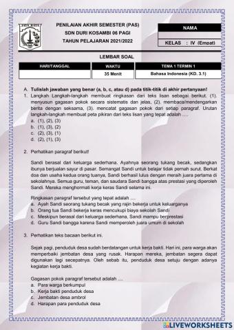 Tema 1 bahasa indonesia