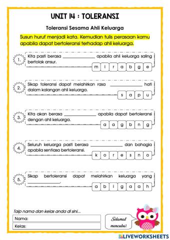 P.Moral Thn 2 : Toleransi (Perasaan apabila Bertoleransi terhadap Ahli Keluarga)