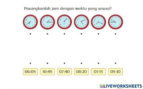 Pasangan jam dan waktu