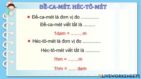 Đề-ca-mét. héc-tô-mét