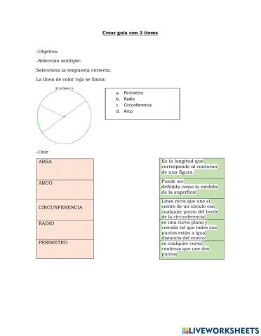 Partes de un circulo