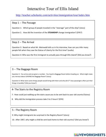 Interactive Tour of Ellis Island