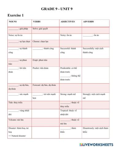 Word form 9 - unit 9 (1)