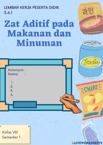 LKPD Zat Aditif Pada Makanan dan Minuman Kegiatan 2