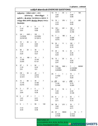 Number Analogy