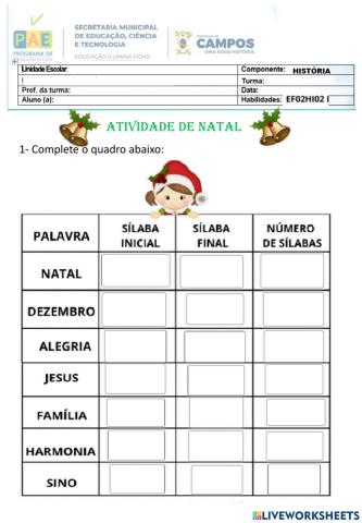 Atividade de Natal