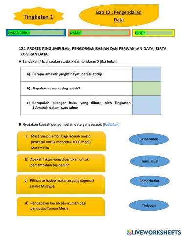 Bab 12 pengendalian data matematik tingkatan 1