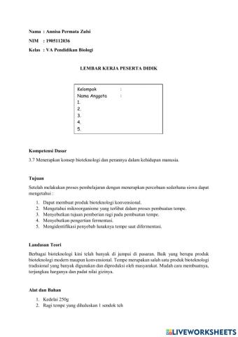 Lkpd bioteknologi konvesional