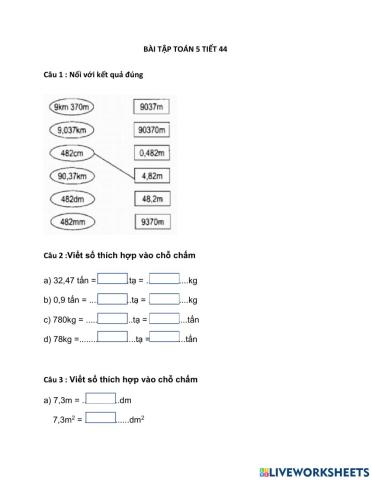 Bt toán tiết 44 - lop 5