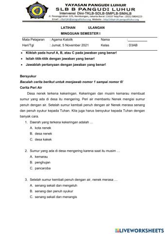 Ulangan Agama 1