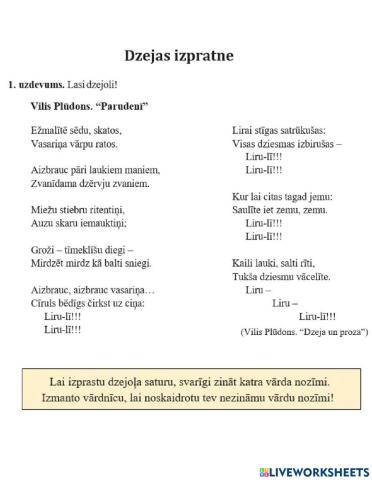 Dzejas izpratne