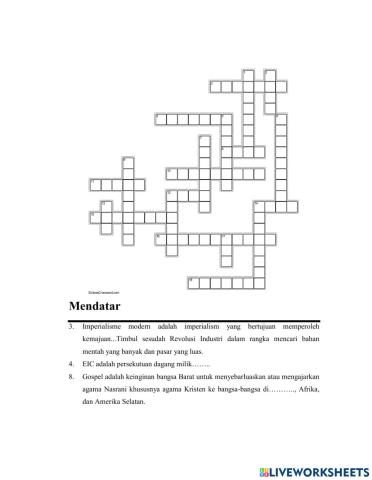 Crossword IPS Bagian A Ke 12