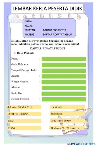 Formulir Daftar Riwayat Hidup