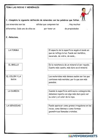 Tema las rocas y minerales