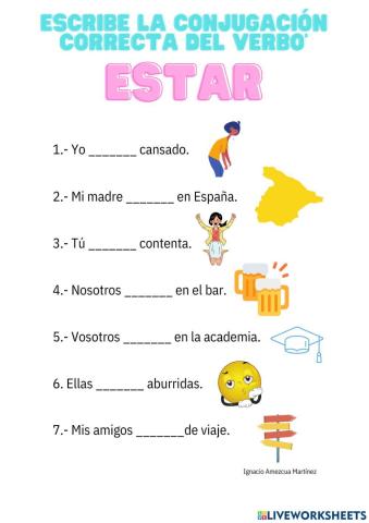 Conjugación verbo estar