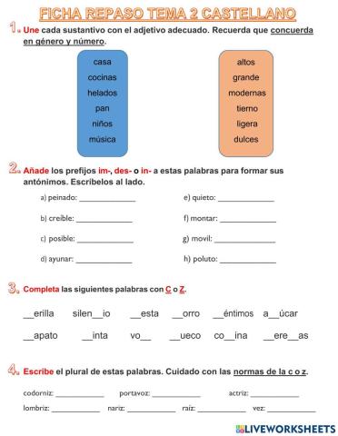 Ficha Repaso Castellano t2