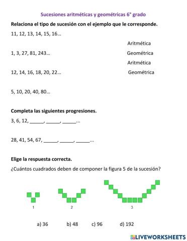 Sucesiones aritméticas y geométricas