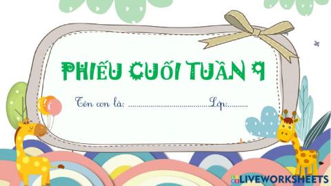 Phiếu cuối tuần 9