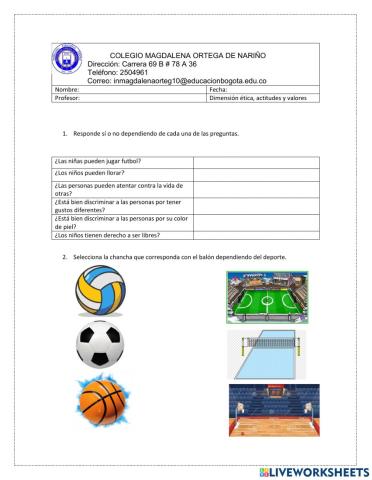 4. En la dimensión ética, actitudes y valores: • Muestra a través de sus acciones y decisiones un proceso de construcción de una imagen de sí mismo y disfruta el hecho de ser tenido en cuenta como sujeto, en ambientes de afecto y comprensión. • Participa,