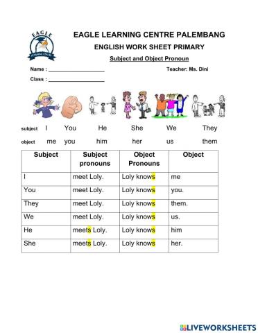 Subject and Object Pronoun