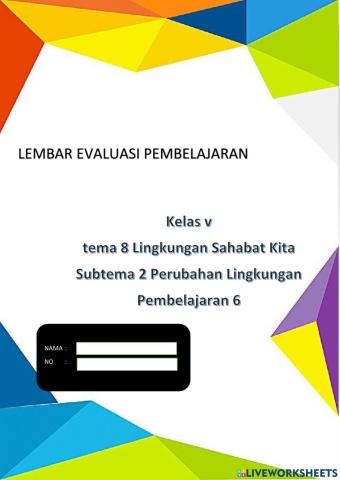 Lembar evaluasi pembelajaran