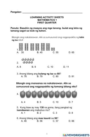 MATH LAS-Quarter 1