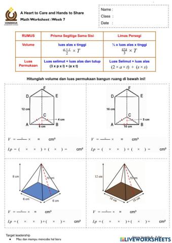 Volume dan Luas Permukaan Prisma dan Limas