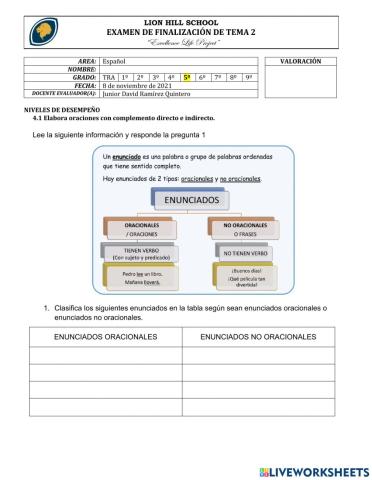 Recuperación del examen de finalización de tema 2