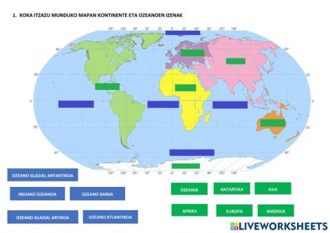 Kontinenteak eta ozeanoak