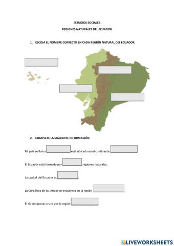 REGIONES NATURALES DEL ECUADOR