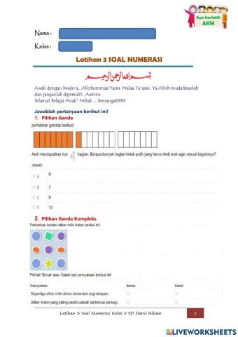 Latihan AKM Numerasi