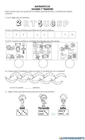 Examen MATEMÁTICAS