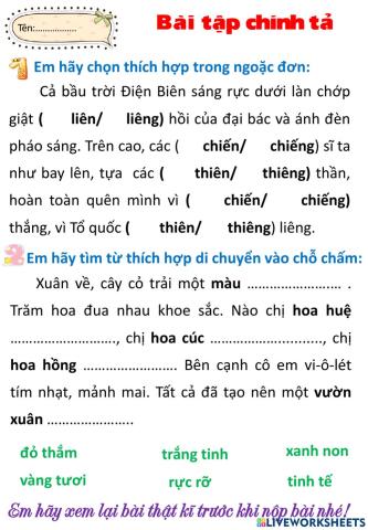 Chính tả ôn T9