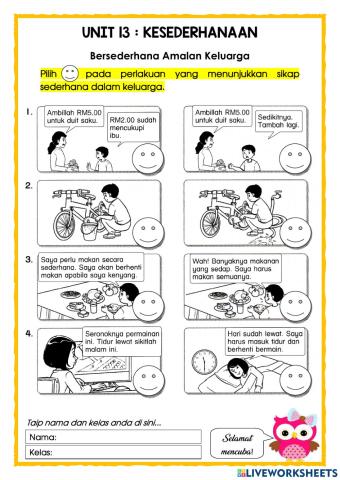 P.Moral Thn 2 : Kesederhanaan (Perasaan apabila Bersikap Sederhana dalam Keluarga)